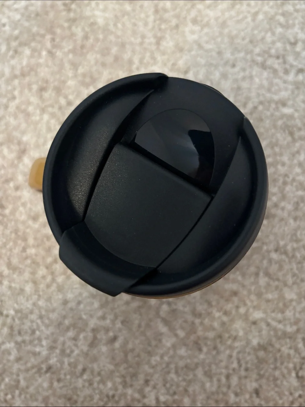 Plaid Travel Mug with Mustard Handle
